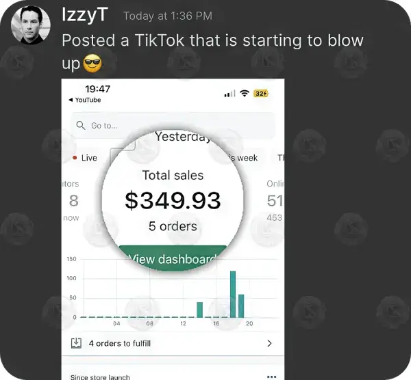 A course member earning from a viral TikTok video